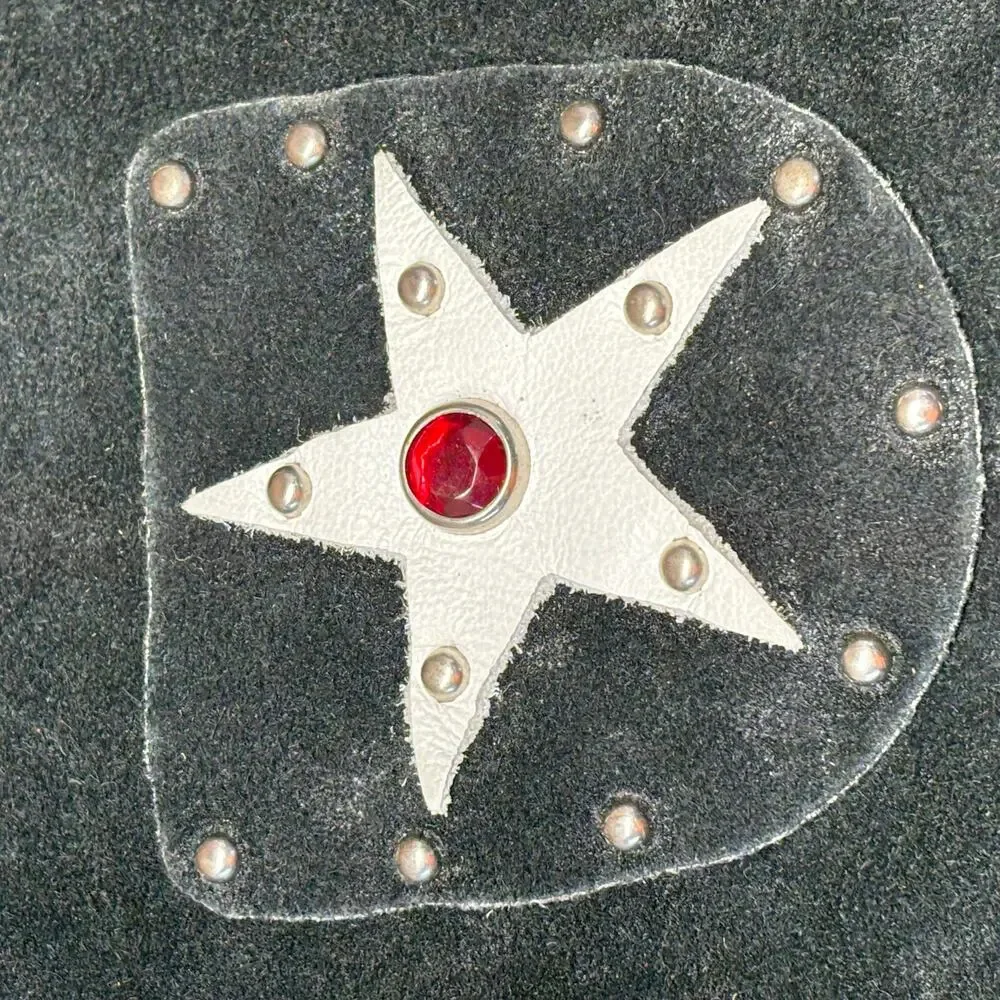Vintage Deadstock Western Leather Set Craighead Co Kids Small Chaps Vest Cowboy